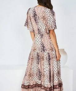 WeLove Fashion Gretchen Dress - Chocolate Print DRESSES