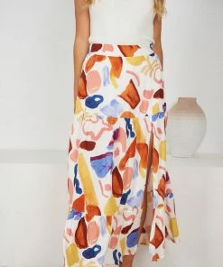 Style Box Korrine Skirt - White Print