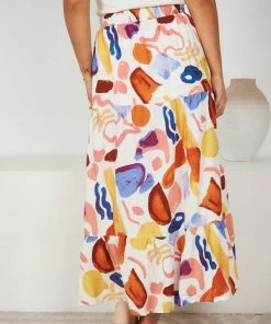 Style Box Korrine Skirt - White Print