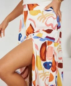 Style Box Korrine Skirt - White Print