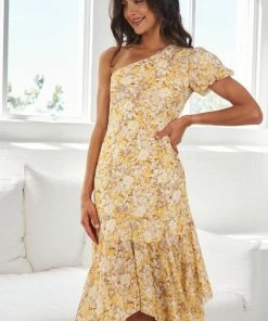Evermore Fashion Ailani Dress - Yellow Print