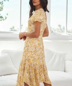 Evermore Fashion Ailani Dress - Yellow Print
