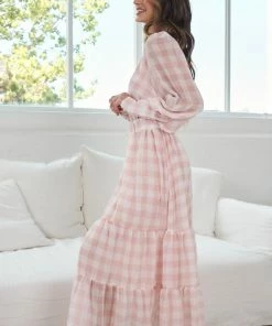 Wild Ginger Jaida Dress - Pink Gingham DRESSES