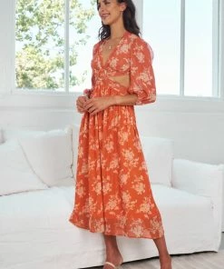 Reverse Akama Dress - Orange Print 12 Reverse Akama Dress - Orange Print