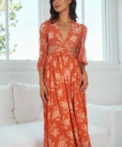 Reverse Akama Dress - Orange Print
