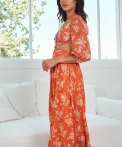 Reverse Akama Dress - Orange Print 11 Reverse Akama Dress - Orange Print