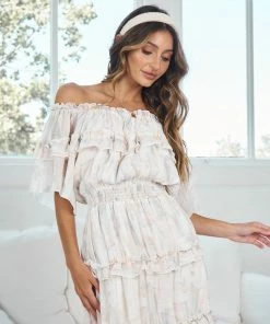 Pink Diamond DRESSES Daisha Dress - White Print 11 Pink Diamond DRESSES Daisha Dress - White Print