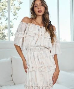 Pink Diamond DRESSES Daisha Dress - White Print