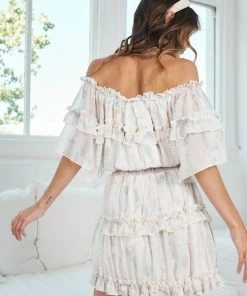 Pink Diamond DRESSES Daisha Dress - White Print 10 Pink Diamond DRESSES Daisha Dress - White Print