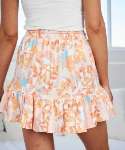 Style Box CLOTHING Lorayne Skirt - Blush Print