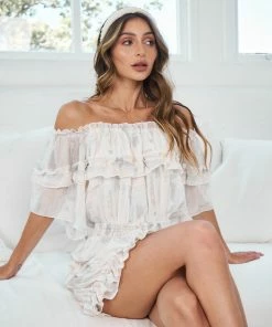 Pink Diamond DRESSES Daisha Dress - White Print 12 Pink Diamond DRESSES Daisha Dress - White Print