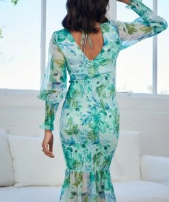Wild Ginger Juanita Dress - Green Floral