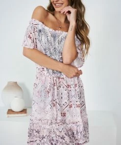 CSA (Lorraine Designs) Mahoa Dress - Pink Print DRESSES
