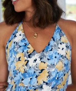 Evermore Fashion Jacquelina Dress - Blue Floral DRESSES