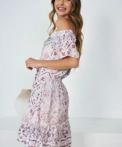 CSA (Lorraine Designs) Mahoa Dress - Pink Print DRESSES
