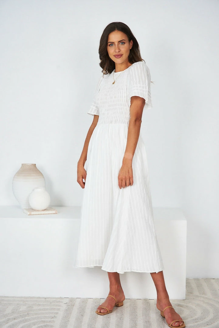 Qtrend Fashion PTY LTD Iolana Dress - White Casual Dresses 3 Qtrend Fashion PTY LTD Iolana Dress - White Casual Dresses