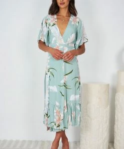 Willo Fashion Kalana Dress - Sage Print DRESSES