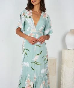 Willo Fashion Kalana Dress - Sage Print DRESSES