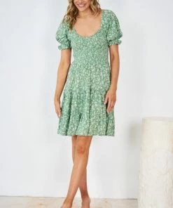 WeLove Fashion Geraldine Dress - Green Print