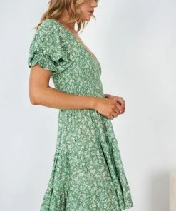 WeLove Fashion Geraldine Dress - Green Print