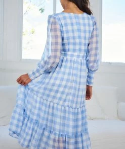 Wild Ginger Jaida Dress - Blue Gingham DRESSES
