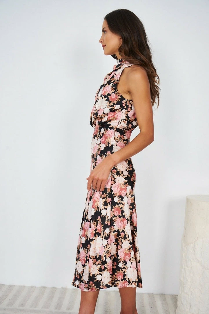 White Closet Bonafique Dress - Black Floral DRESSES 5 White Closet Bonafique Dress - Black Floral DRESSES