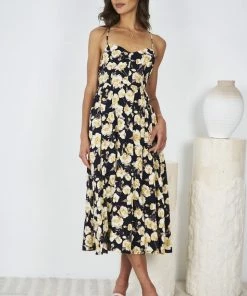 Evermore Fashion Casual Dresses Kiarra Dress - Black Floral