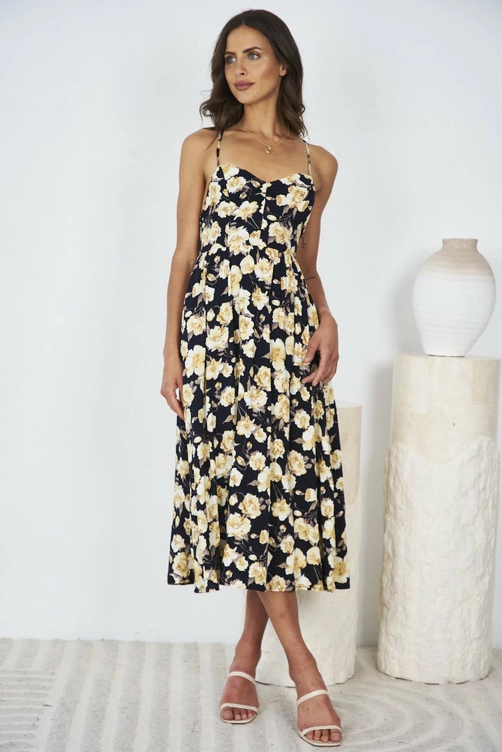 Evermore Fashion Casual Dresses Kiarra Dress - Black Floral 3 Evermore Fashion Casual Dresses Kiarra Dress - Black Floral