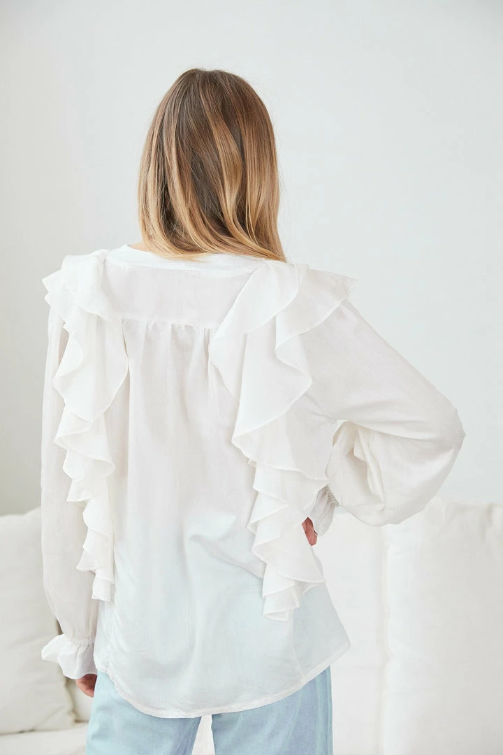 Sassy Hills Fashion Dalexxe Blouse - White CLOTHING 4 Sassy Hills Fashion Dalexxe Blouse - White CLOTHING