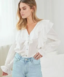 Sassy Hills Fashion Dalexxe Blouse - White CLOTHING 12 Sassy Hills Fashion Dalexxe Blouse - White CLOTHING