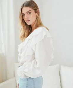 Sassy Hills Fashion Dalexxe Blouse - White CLOTHING 11 Sassy Hills Fashion Dalexxe Blouse - White CLOTHING