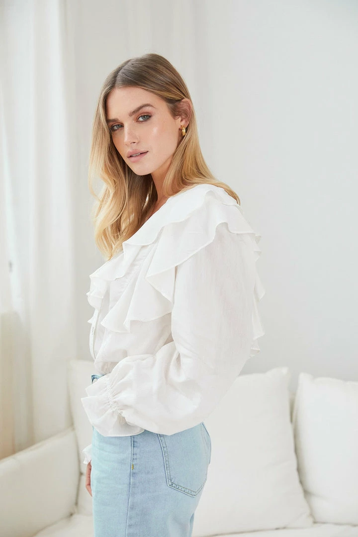 Sassy Hills Fashion Dalexxe Blouse - White CLOTHING 5 Sassy Hills Fashion Dalexxe Blouse - White CLOTHING