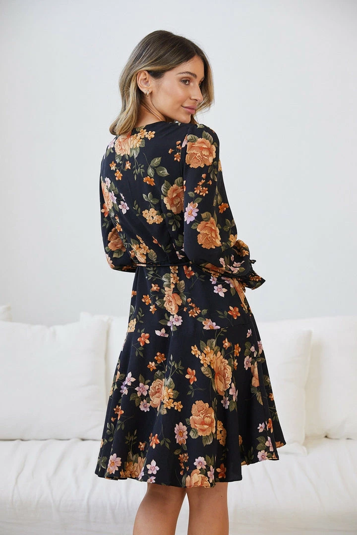 Ebby And I Party Dresses Daley Dress - Black Floral 4 Ebby And I Party Dresses Daley Dress - Black Floral
