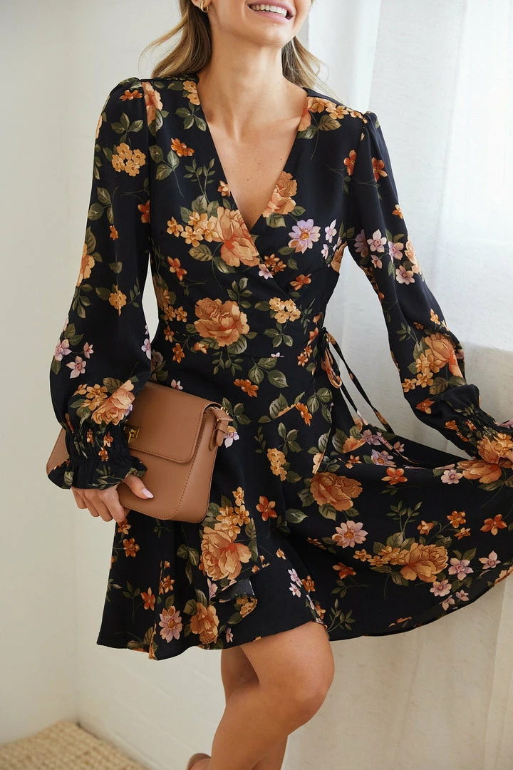 Ebby And I Party Dresses Daley Dress - Black Floral 6 Ebby And I Party Dresses Daley Dress - Black Floral