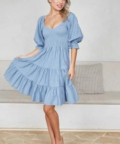 WeLove Fashion Darleen Dress - Blue Print