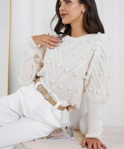 HQ Fashion Dauphine Knit - Cream Maternity Dresses