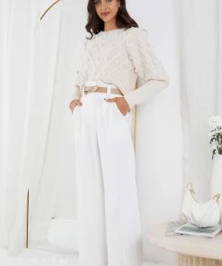 HQ Fashion Dauphine Knit - Cream Maternity Dresses