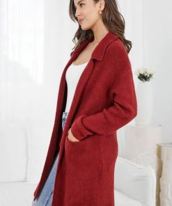 Miracle Fashion Decima Coatigan - Red