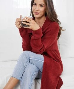 Miracle Fashion Decima Coatigan - Red