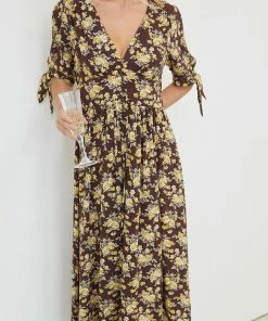 Miracle Fashion Delorece Dress - Chocolate Floral DRESSES