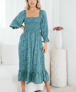 Style Box DRESSES Devorah Dress - Green Print