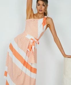 Reverse Dolores Dress - Orange Stripe DRESSES