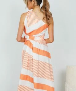 Reverse Dolores Dress - Orange Stripe DRESSES
