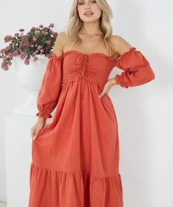 Style Box Donita Dress - Rust DRESSES