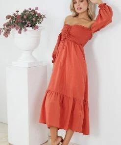 Style Box Donita Dress - Rust DRESSES