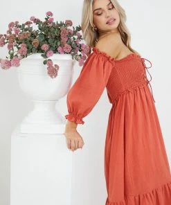 Style Box Donita Dress - Rust DRESSES