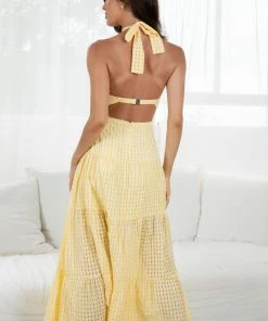 Wild Ginger DRESSES Dorian Dress - Yellow Print