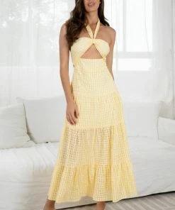 Wild Ginger DRESSES Dorian Dress - Yellow Print