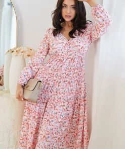Label Of Love Midi Dresses Eastley Dress - Pink Floral 13 Label Of Love Midi Dresses Eastley Dress - Pink Floral