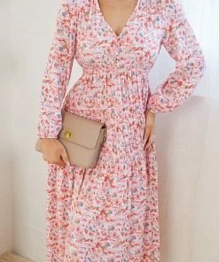 Label Of Love Midi Dresses Eastley Dress - Pink Floral